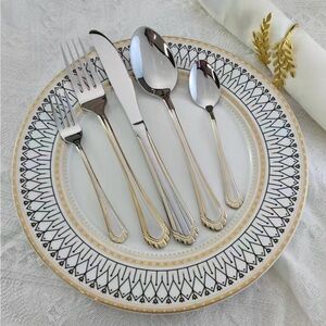 Luxurious Gold and Silver Flatware Set